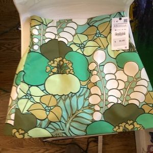 NWT Zara 70s printed mini skirt